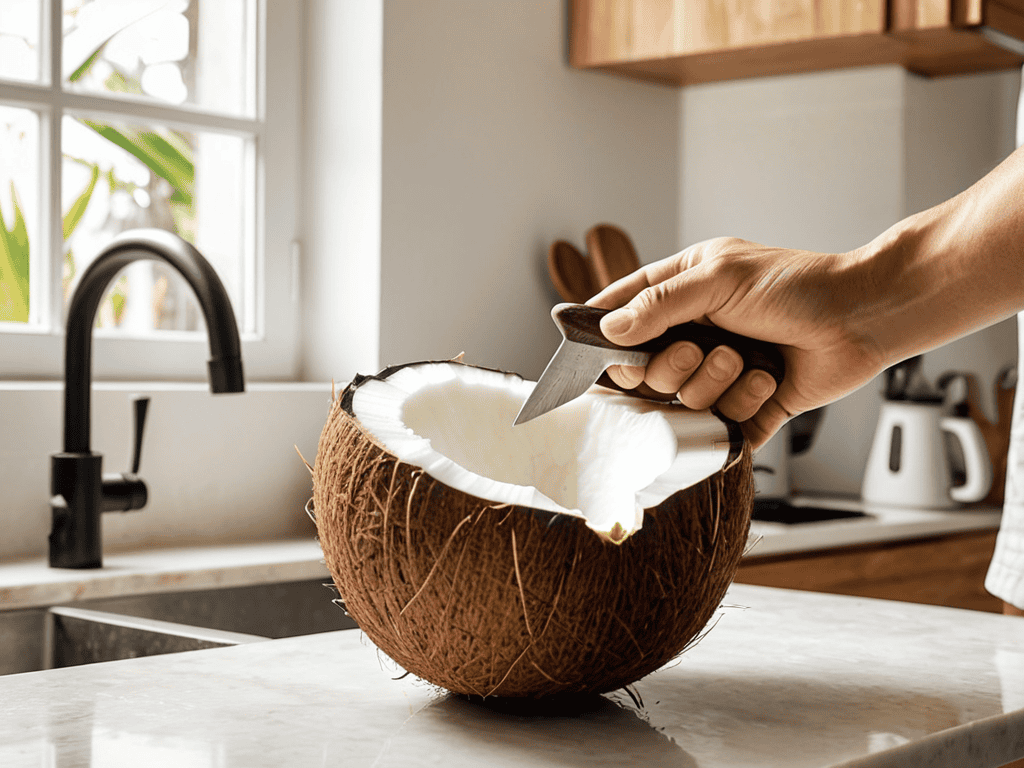 Coconut opening tips