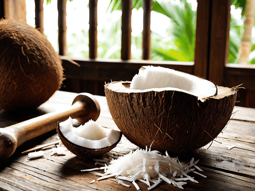 Opening Coconut at Home with hammer