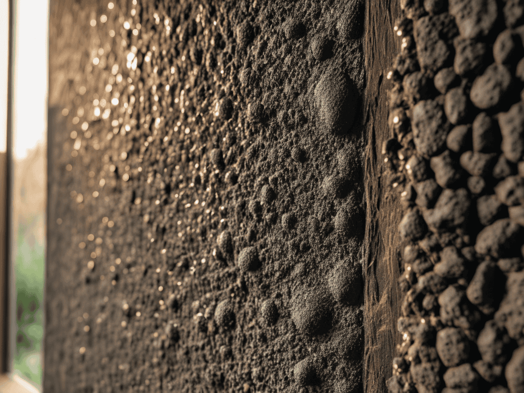 Biochar-Infused Plaster wall finish
